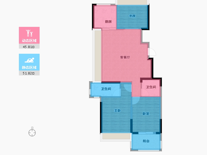 浙江省-杭州市-华城茶语华邸-88.00-户型库-动静分区