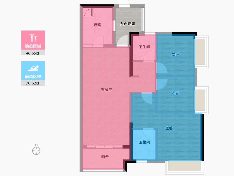 上海-上海市-万科城市之光-78.40-户型库-动静分区