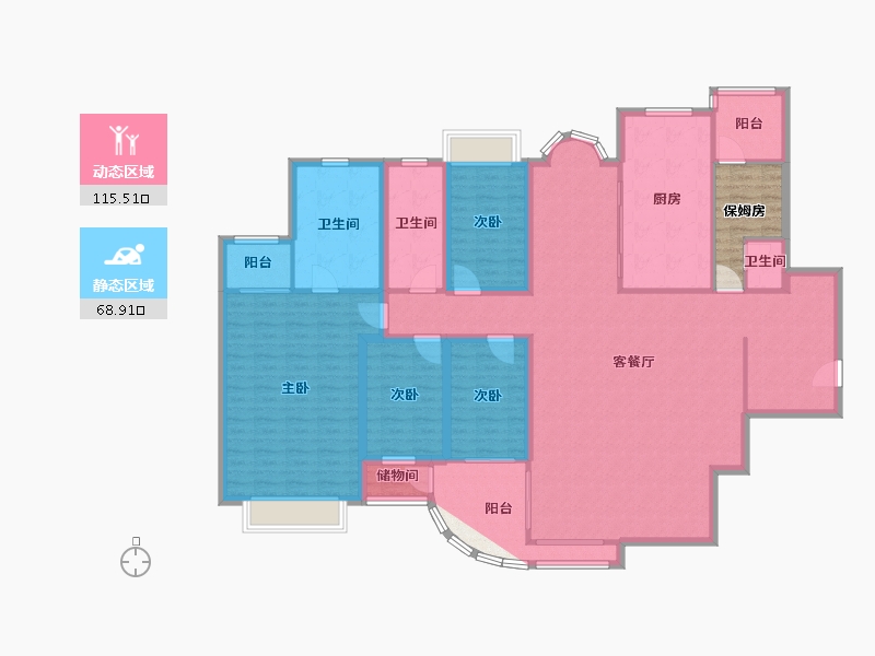 河南省-郑州市-银基王朝-204.00-户型库-动静分区