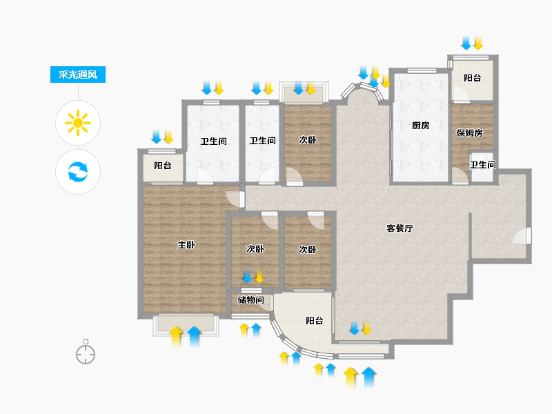 河南省-郑州市-银基王朝-204.00-户型库-采光通风