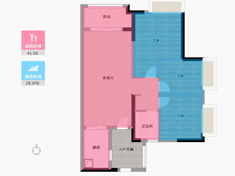 上海-上海市-万科城市之光-67.20-户型库-动静分区