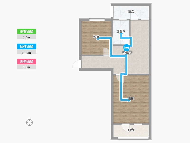 山西省-太原市-化二建小区-60.67-户型库-动静线