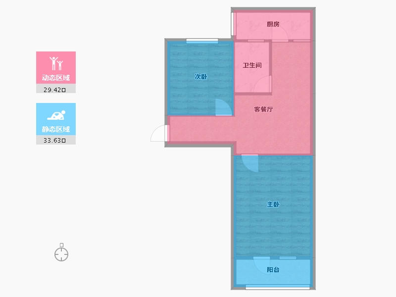 山西省-太原市-化二建小区-60.67-户型库-动静分区