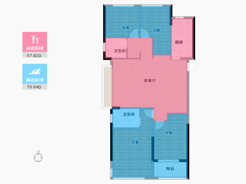 浙江省-杭州市-创富兰庭观澜苑-117.00-户型库-动静分区