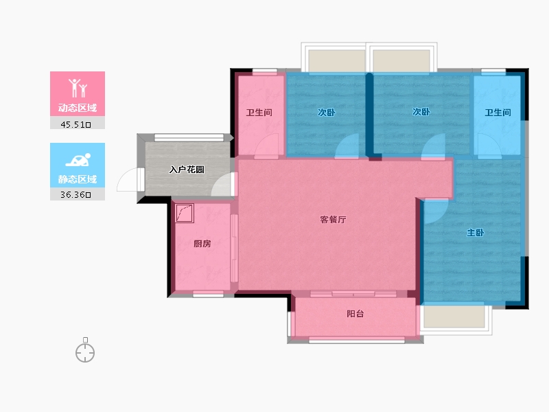 上海-上海市-万科城市之光-78.41-户型库-动静分区