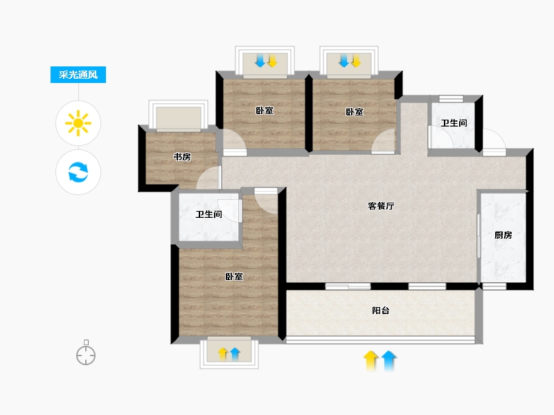 四川省-成都市-明信仕林悦府-90.00-户型库-采光通风