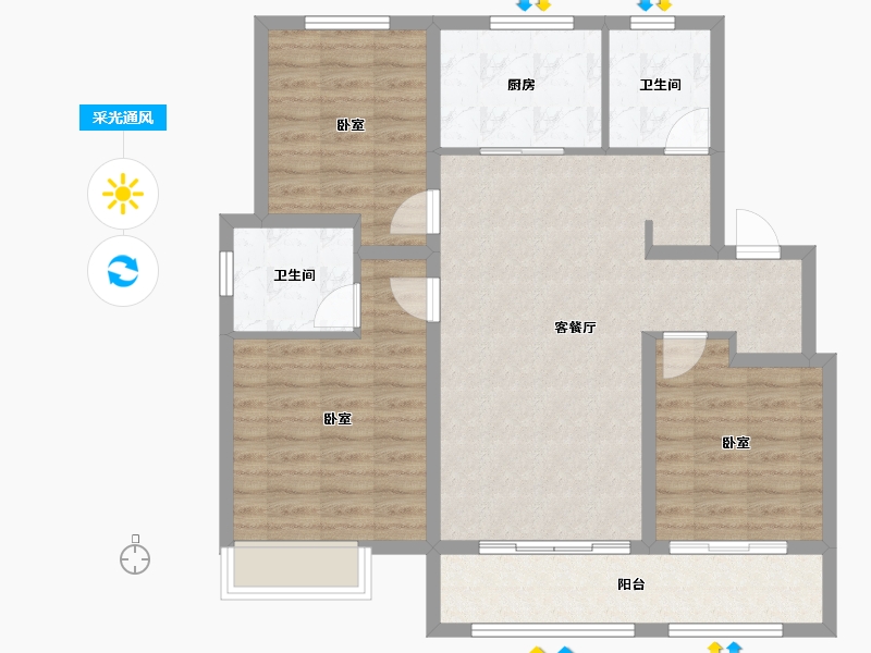 山东省-济南市-海信时代城观悦-93.59-户型库-采光通风