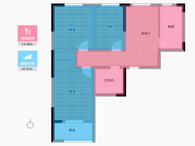 山东省-济南市-瑞欣花园-72.00-户型库-动静分区