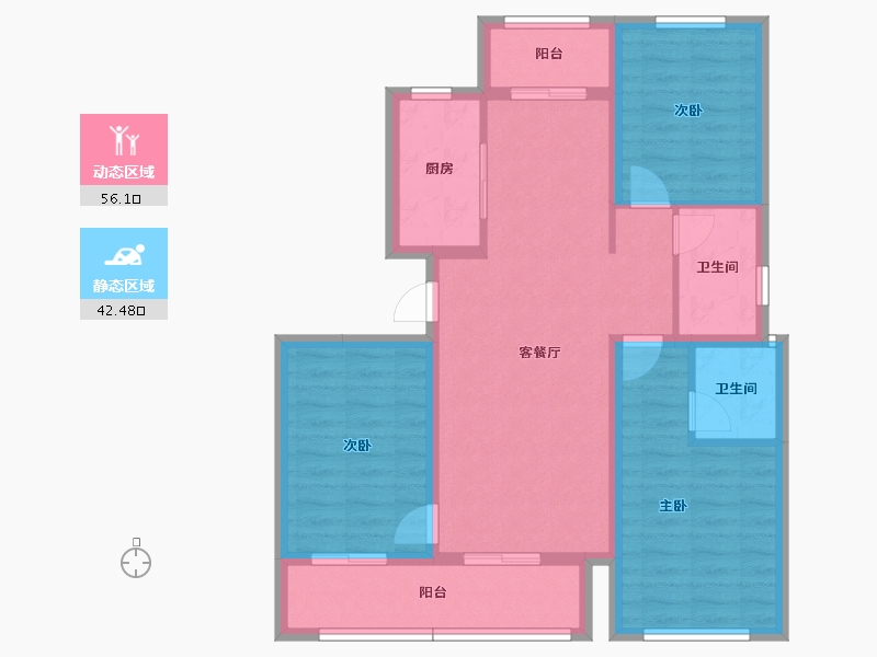 四川省-成都市-中国铁建棠樾-87.79-户型库-动静分区