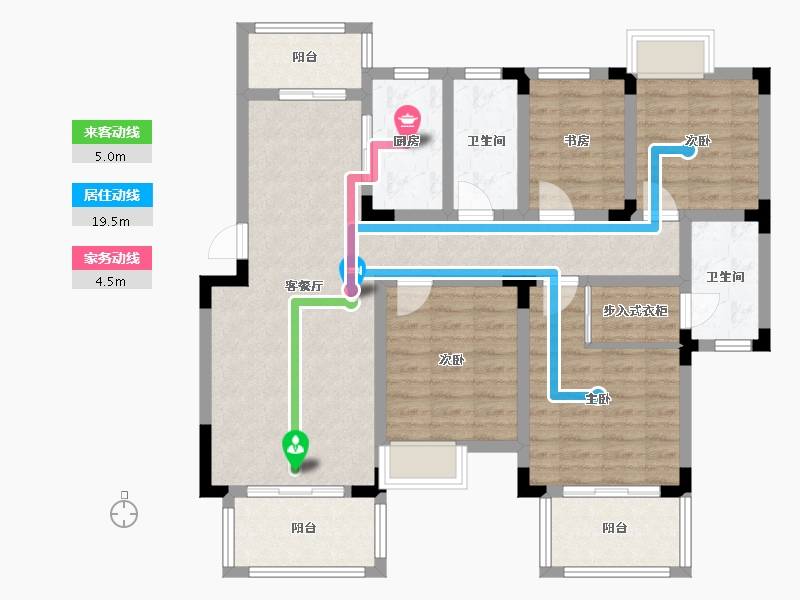 江苏省-南通市-银海公馆-100.00-户型库-动静线