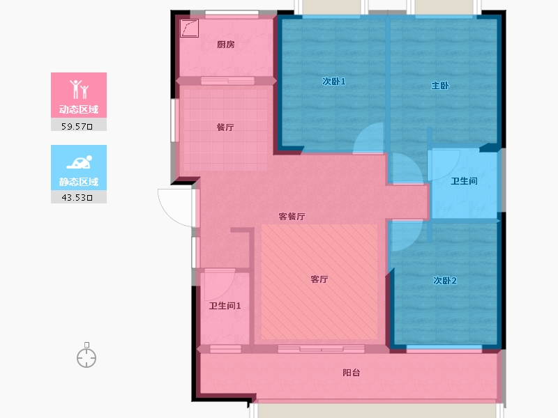 贵州省-六盘水市-星筑•中央公园-92.44-户型库-动静分区