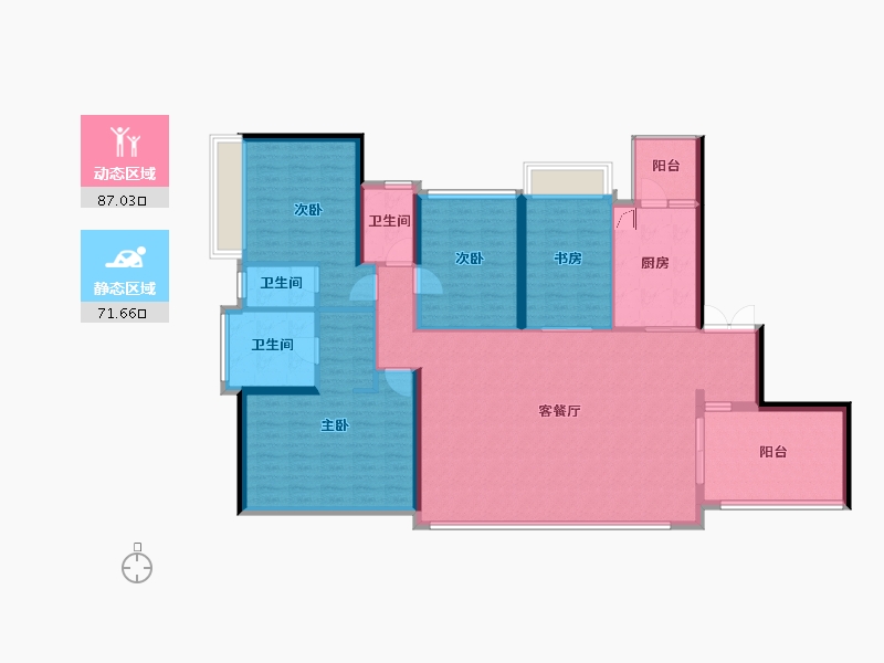 广东省-佛山市-万科金域蓝湾-144.13-户型库-动静分区