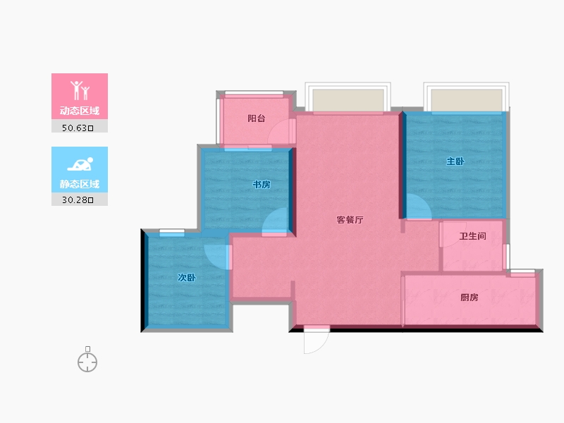 广东省-佛山市-万科金域蓝湾-72.50-户型库-动静分区