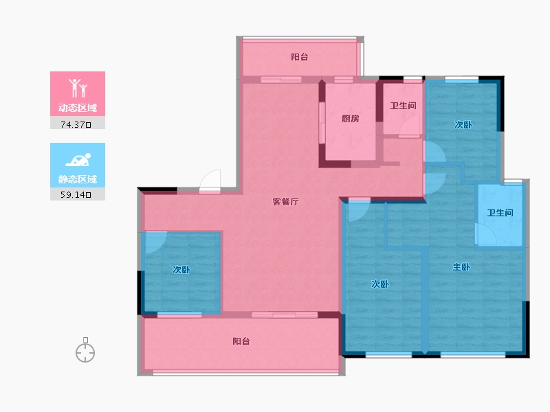 湖北省-黄冈市-城投玲珑家园-119.09-户型库-动静分区