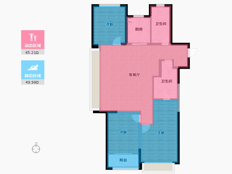 河北省-石家庄市-绿城春和印月-104.00-户型库-动静分区