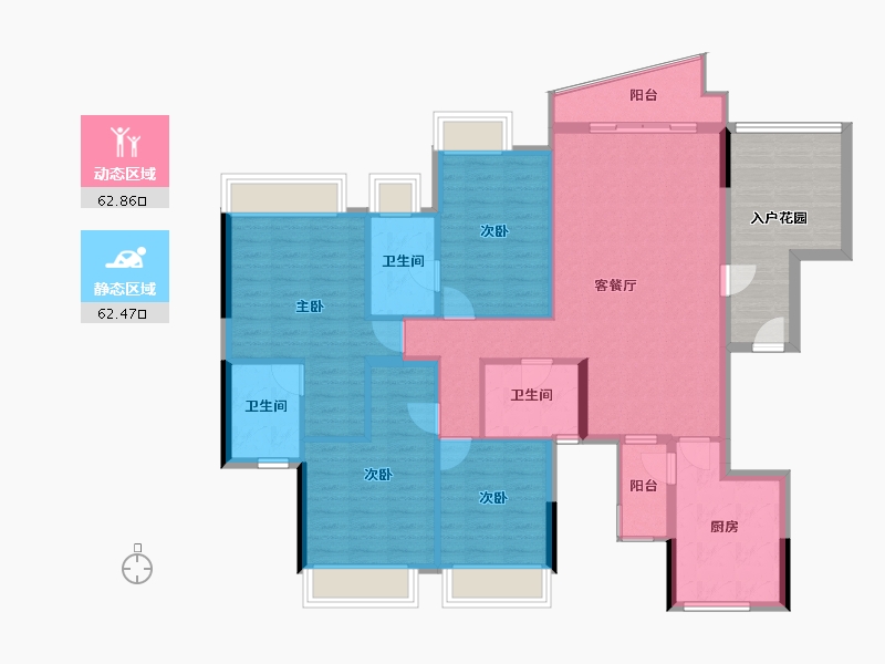 广东省-佛山市-广佛新世界花园洋房-125.54-户型库-动静分区