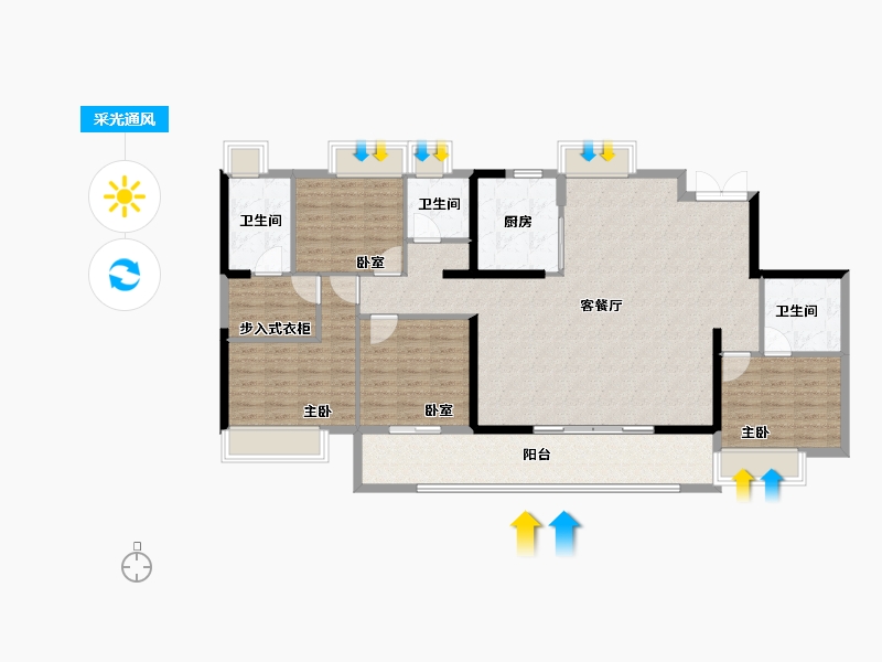 福建省-福州市-榕发悦乐郡-134.40-户型库-采光通风