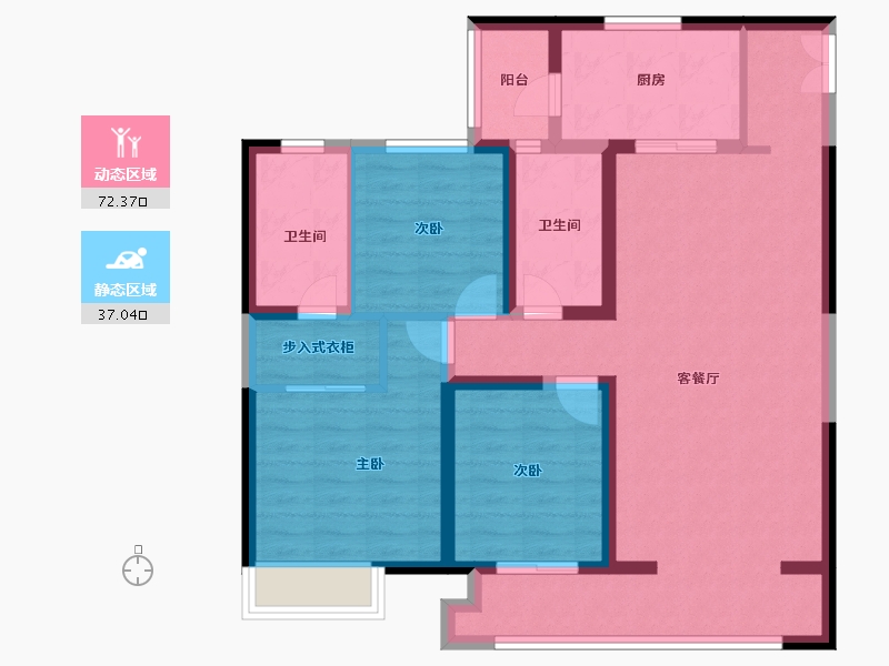 河北省-石家庄市-雅居乐宏府翰林山-97.23-户型库-动静分区