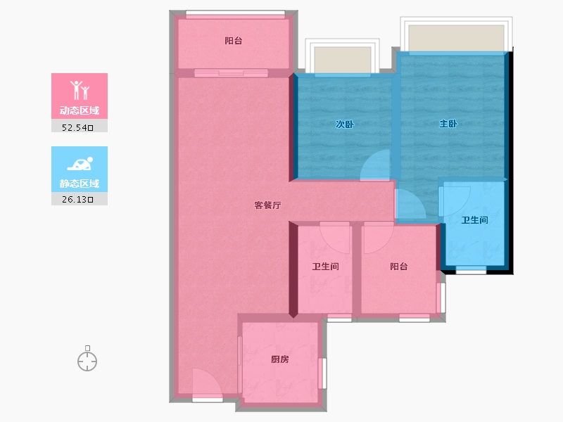 广东省-佛山市-华发滨江府-69.44-户型库-动静分区