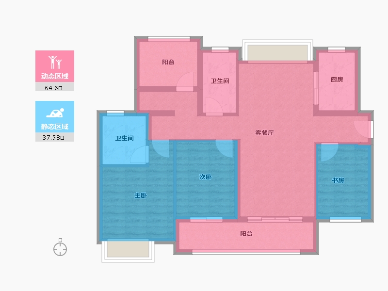 广东省-惠州市-新城香悦澜山-91.00-户型库-动静分区