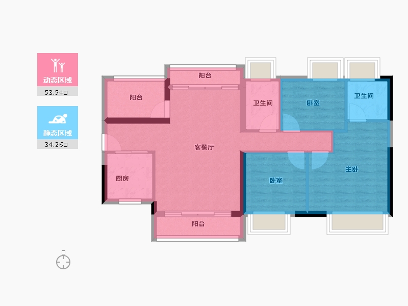 广东省-江门市-保利中央公馆-78.51-户型库-动静分区