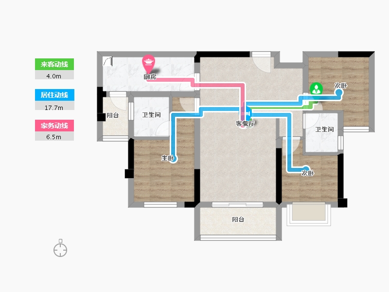 四川省-达州市-海成·西辰云著-69.72-户型库-动静线