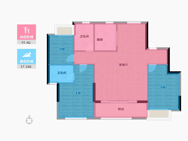 福建省-福州市-中海晋安湖叁号院-84.00-户型库-动静分区