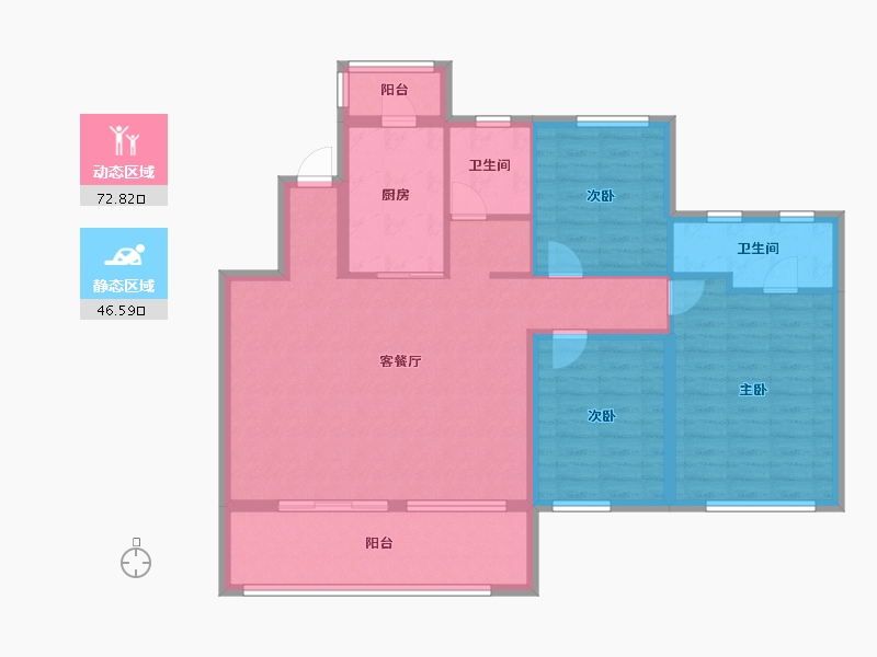 湖北省-宜昌市-联投玖玺台-107.50-户型库-动静分区