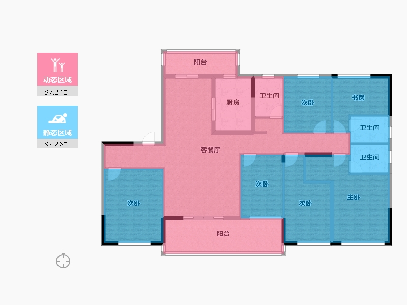 湖北省-黄冈市-城投玲珑家园-175.97-户型库-动静分区