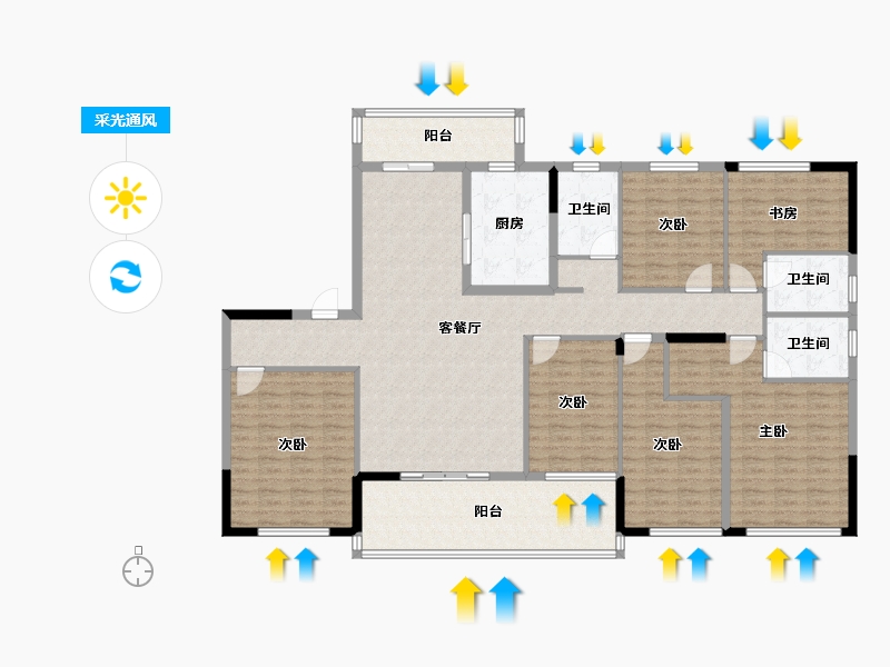 湖北省-黄冈市-城投玲珑家园-175.97-户型库-采光通风