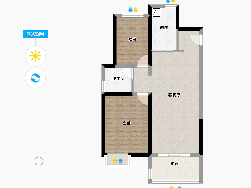 广东省-佛山市-万科金域蓝湾-71.20-户型库-采光通风