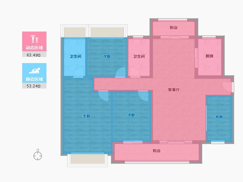 广东省-惠州市-新城香悦澜山-105.51-户型库-动静分区