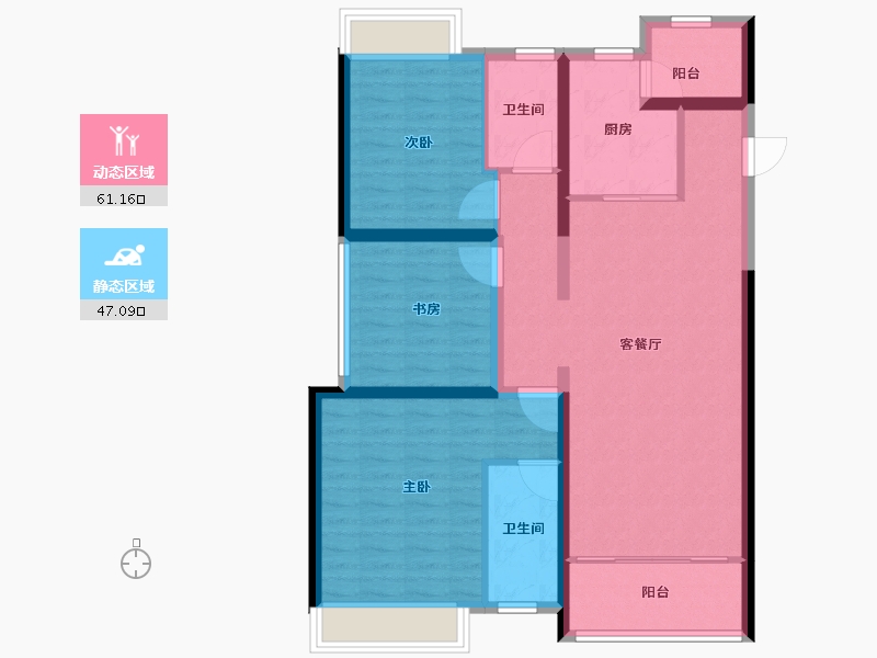 广东省-佛山市-万科金域蓝湾-96.80-户型库-动静分区