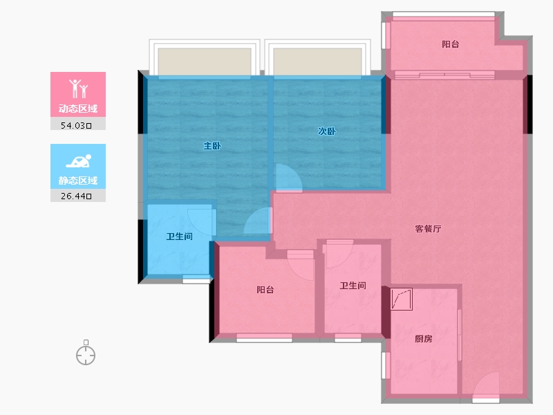 广东省-佛山市-金地招商臻玥府-71.20-户型库-动静分区