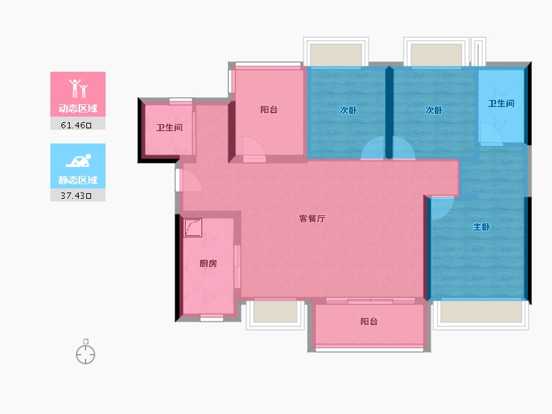 广东省-佛山市-华发滨江府-88.00-户型库-动静分区