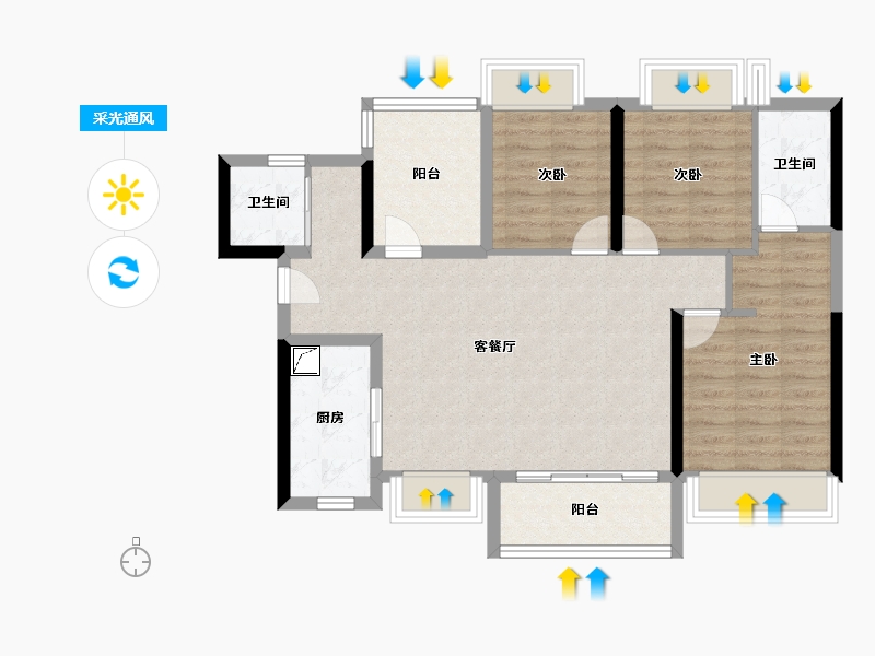 广东省-佛山市-华发滨江府-88.00-户型库-采光通风