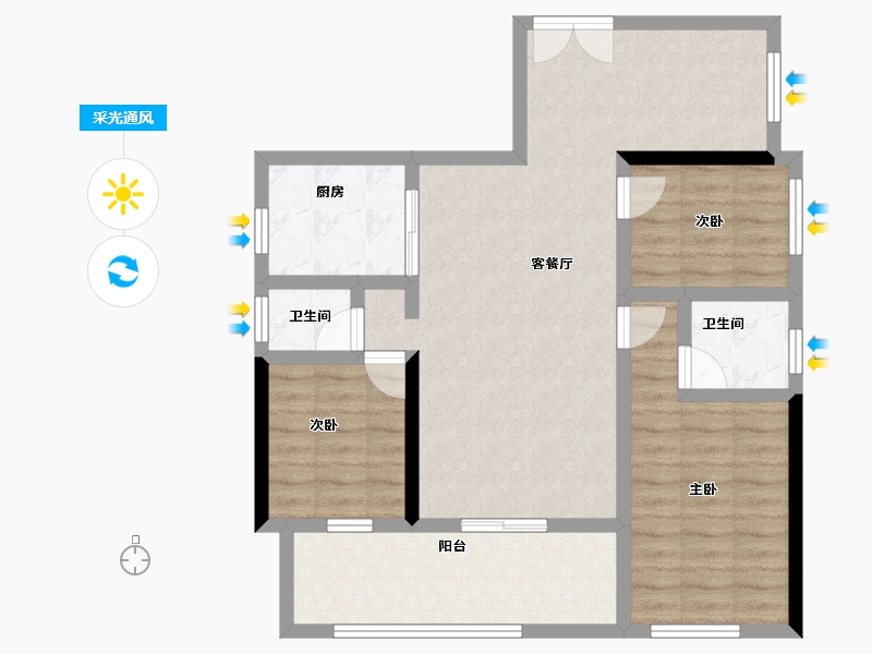 广东省-江门市-富居悦公馆-85.19-户型库-采光通风