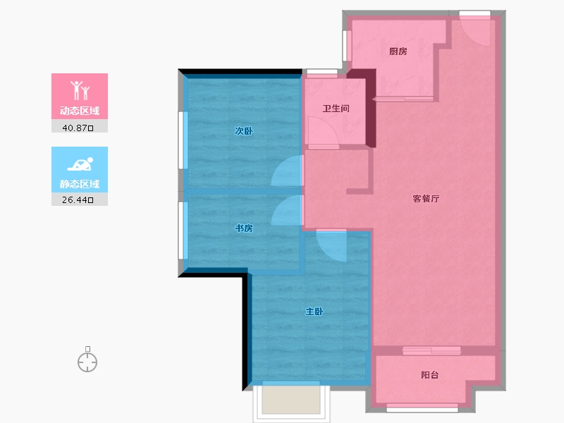 广东省-珠海市-南光泊岸花园-60.11-户型库-动静分区