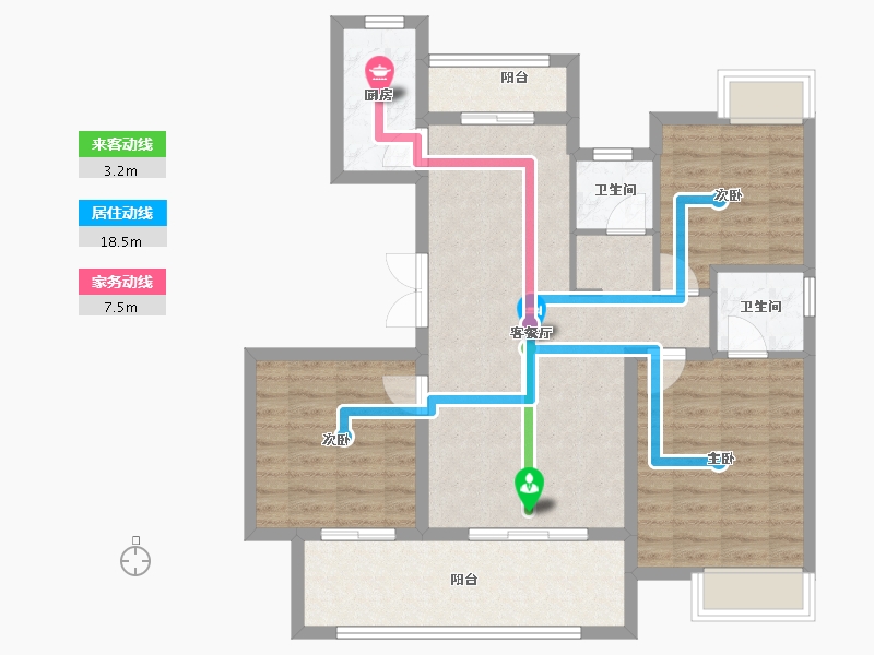 江西省-宜春市-明珠壹号-90.41-户型库-动静线