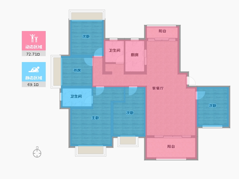 江西省-宜春市-万投·锦秀壹品-126.40-户型库-动静分区