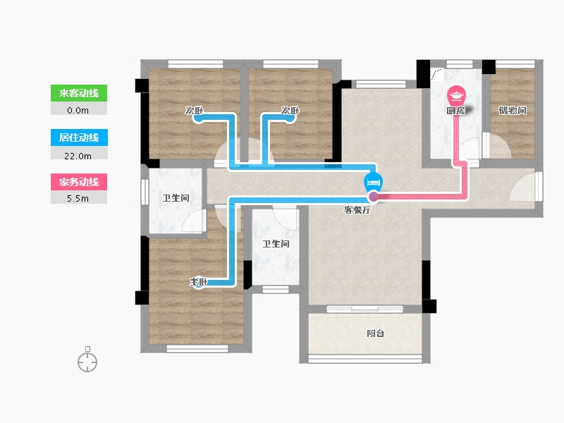 四川省-达州市-海成·西辰云著-73.62-户型库-动静线