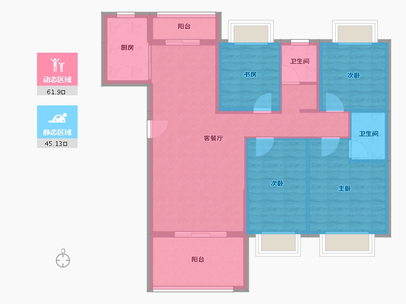 湖北省-宜昌市-中一厚德首府-95.96-户型库-动静分区