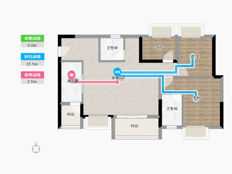 重庆-重庆市-招商渝天府-76.03-户型库-动静线