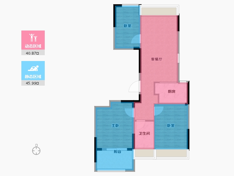 浙江省-杭州市-华城茶语华邸-77.60-户型库-动静分区