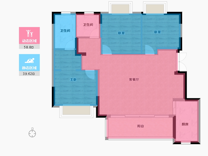 重庆-重庆市-招商渝天府-89.00-户型库-动静分区