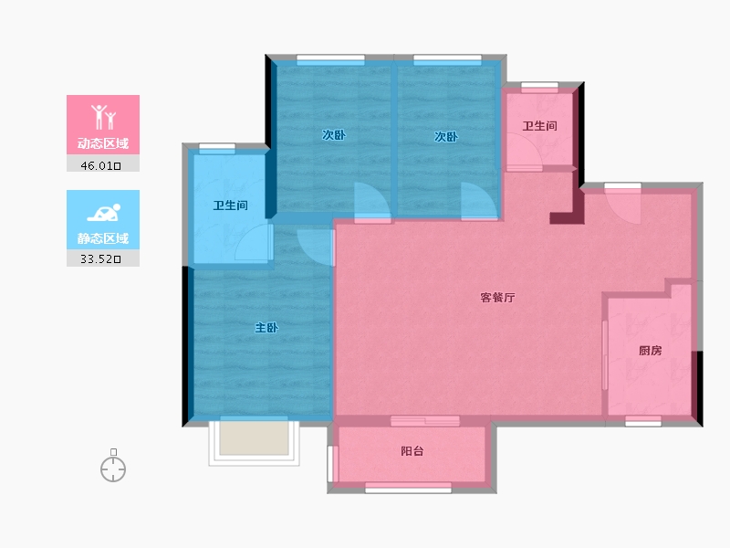 广东省-珠海市-南光泊岸花园-71.30-户型库-动静分区