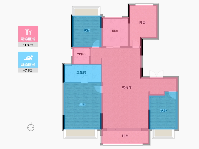 广东省-佛山市-越秀•阅湖台-114.40-户型库-动静分区