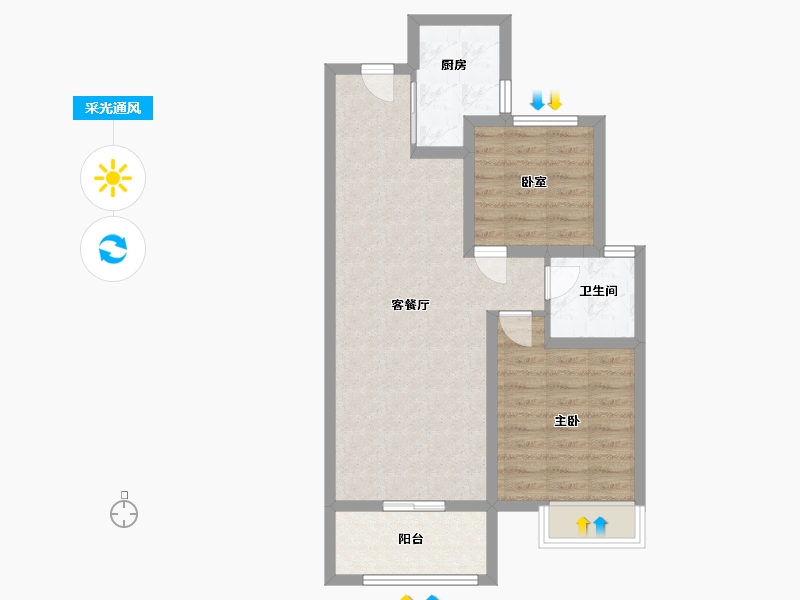 河北省-石家庄市-澳森诚园-65.00-户型库-采光通风