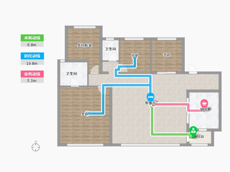 四川省-成都市-华润置地建发天府和鸣-129.60-户型库-动静线