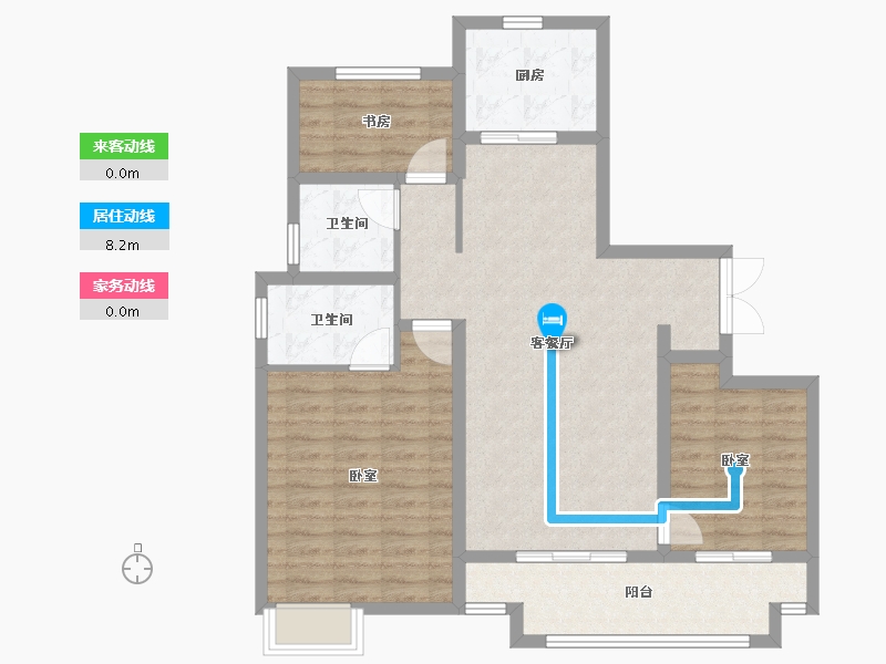 山东省-济宁市-济宁华侨城·运河1283·云水岸-95.20-户型库-动静线